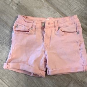 Girls pink denim 7 for all mankind shorts